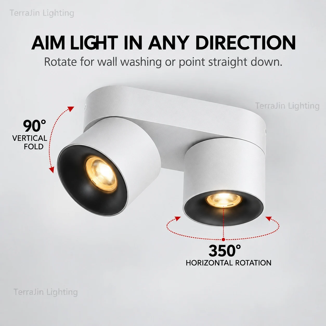 COB Foldable Rotatable Multi Head Surface Spotlight, Anti Glare No Cutout Ceiling Light for Living Room Shop Gallery