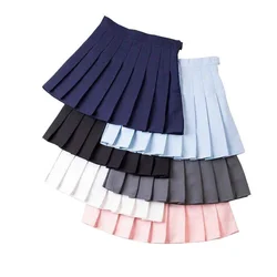 Preppy Geplooide Rok Meisjes Streetwear A Line Tennisrok Hoge Taille Koreaans Rood Roze Blauw Mini Jupe Femme Marineblauwe Damesrokken