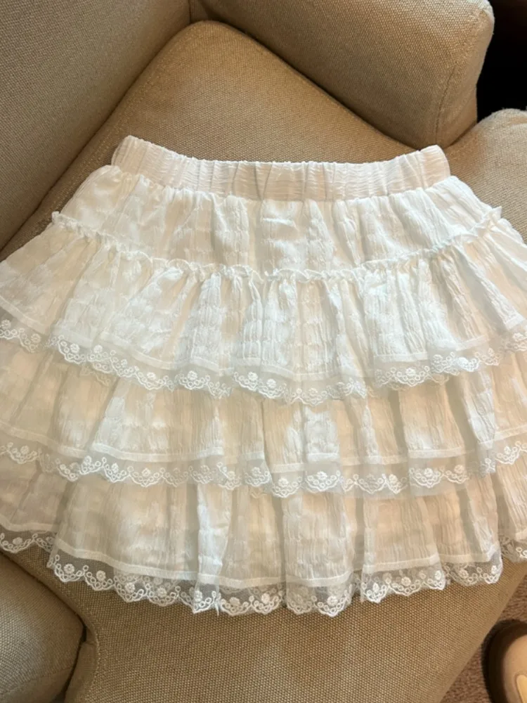 

Ballet Style White Cake Short Skirt Women's Summer New Miu Series Pure Desire Beautiful Pleated Puffy Skirt Ultra Short Pants...