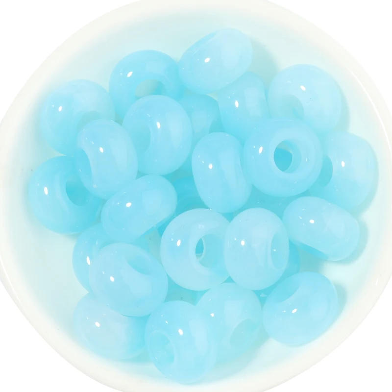 50 teile/los Bunte Runde Acryl Perlen Großes Loch Lose Spacer Perlen Für Schmuck Machen DIY Halsketten Armbänder Zubehör