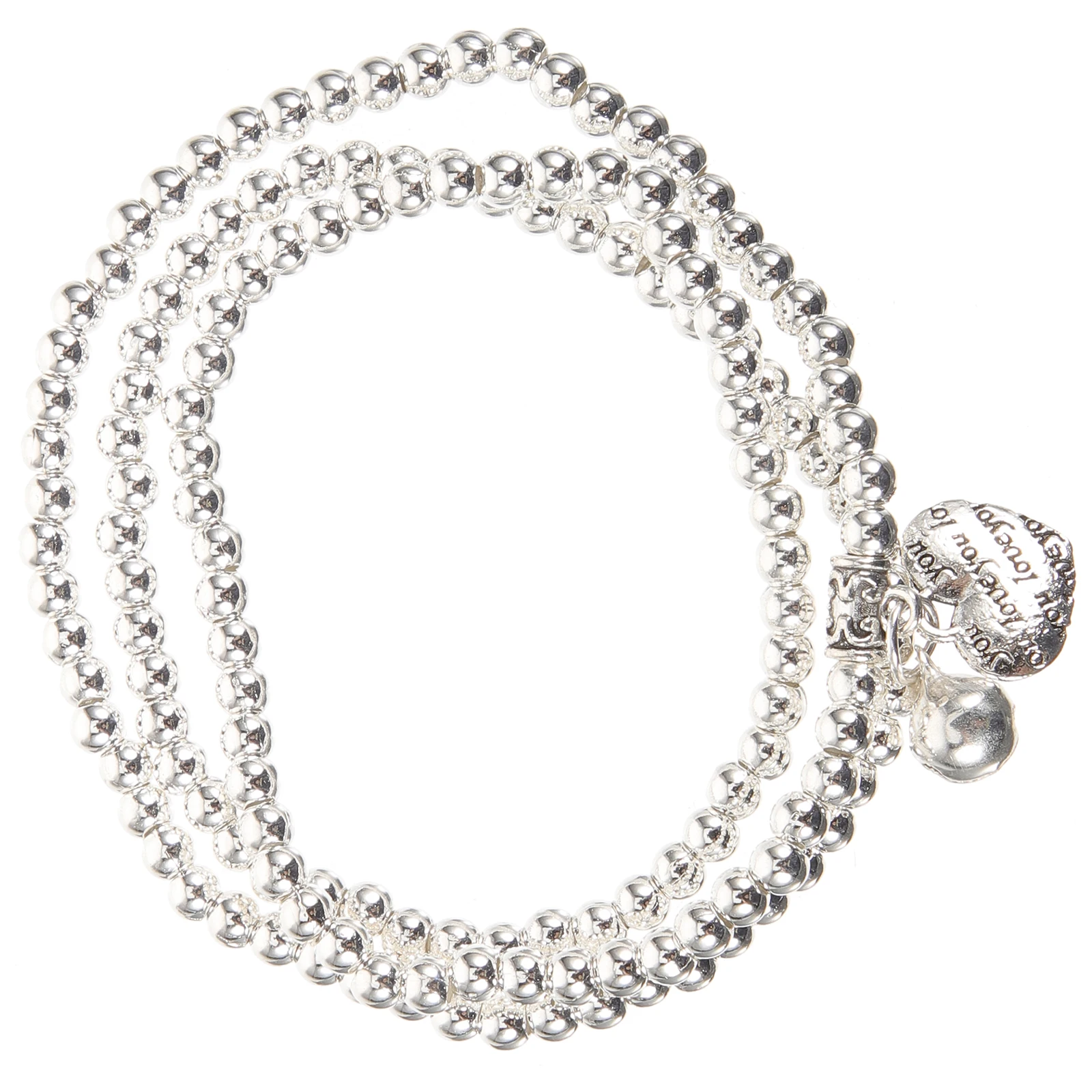 

Silver Bead Alloy Multi Layer Decorative Bracelet for Women Men Daily Use Party Gifts Fashion Accessory Unisex Wrist
