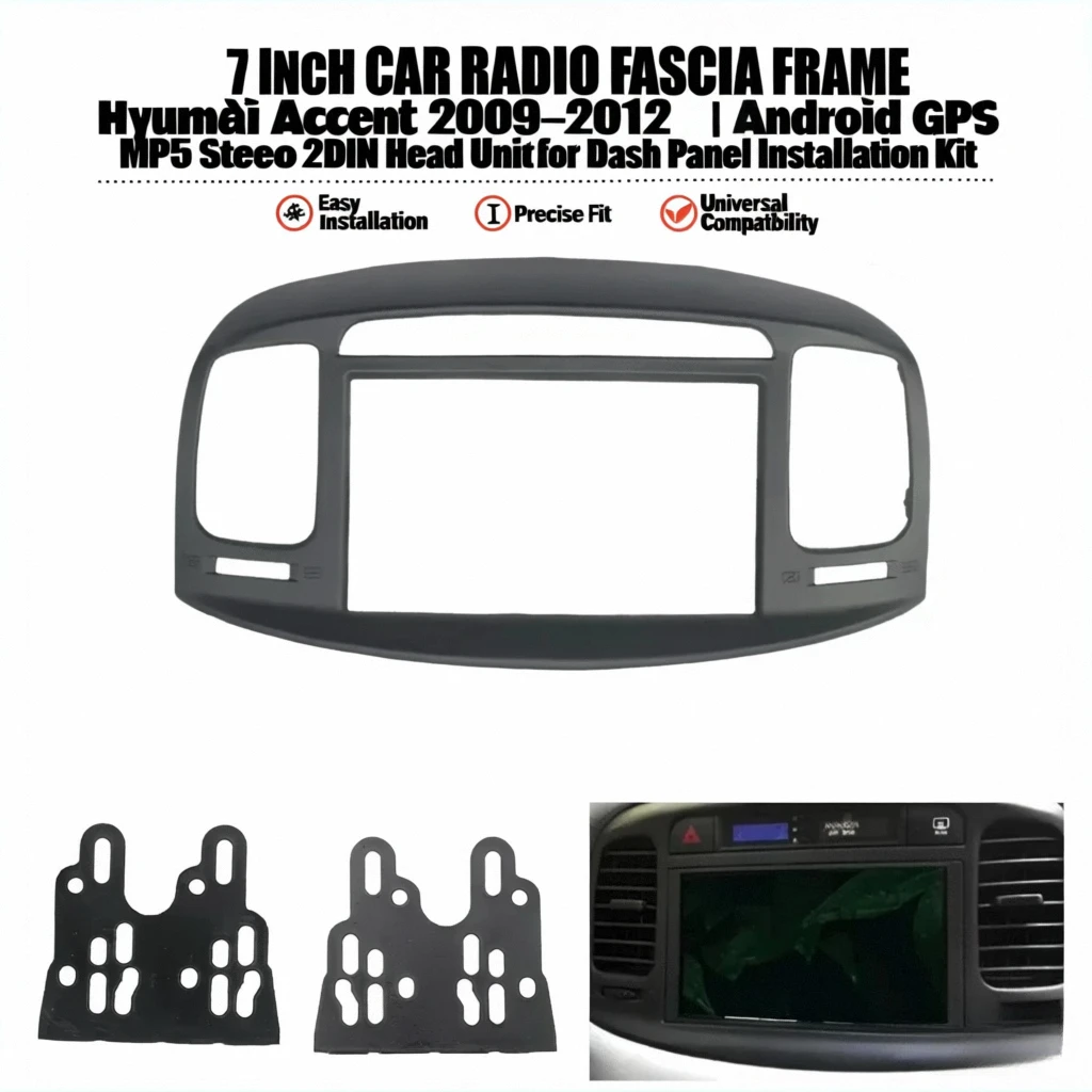 

7-дюймовая передняя рамка автомобильного радиоприемника для Hyundai Accent 2009-2012 гг. | Android GPS MP5 Стерео 2DIN Комплект для установки панели приборной панели