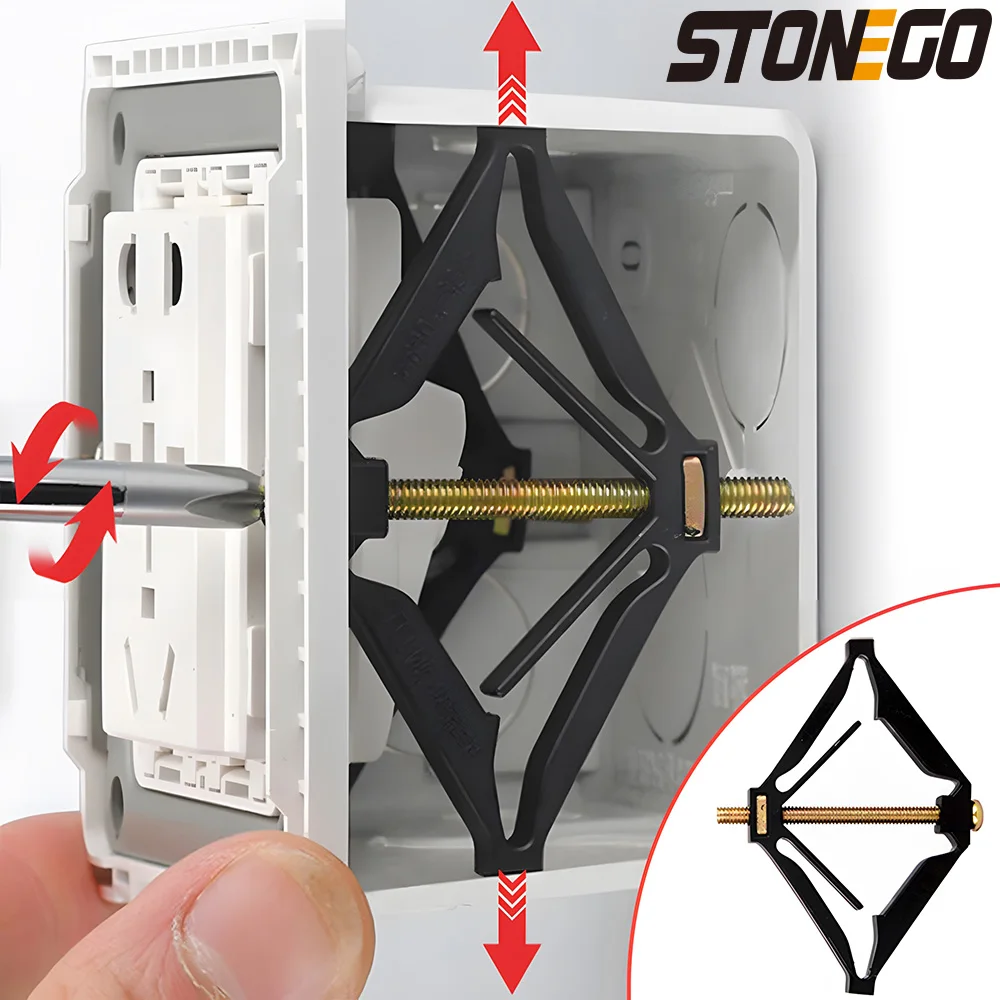 STONEGO 6/10PCS Wall Mounted Switch Box Repair Tool 86mm Long High Mechanical Strength Bottom Box Repair Machine