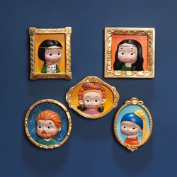 World Famous Painting Refrigerator Sticker Magnet Van Gogh Mona Lisa Photo Wall Magnet Sticker Children Enlightenment