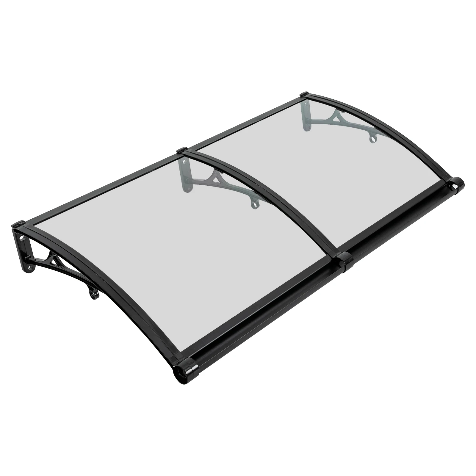 Vordach für Haustür 120 X 60 cm Transparentes Bogen-Vordach Aluminiumlegierungs-Halterung Maximallast 440,92 lbs Dach-Vordach Regenschutz – Detail 21