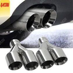 1 Piece Universal Exhaust Systerm Dual Tips Stainless Steel Tail Pipes Car Accessories For Modify Nozzle Muffler