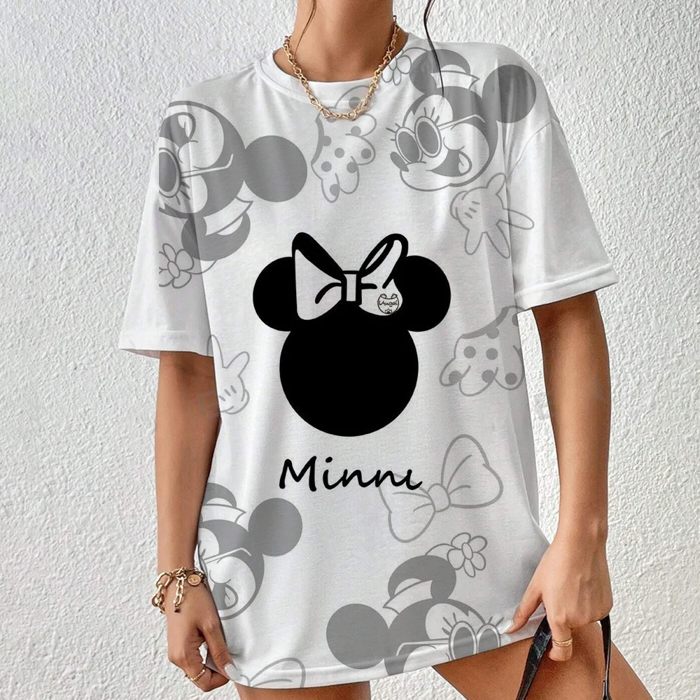 New Style T-Shirt Women Disney Mickey Mouse print Top Fashion Women\'s Oversized Clothes Tees Summer Crew Neck Blouse Original