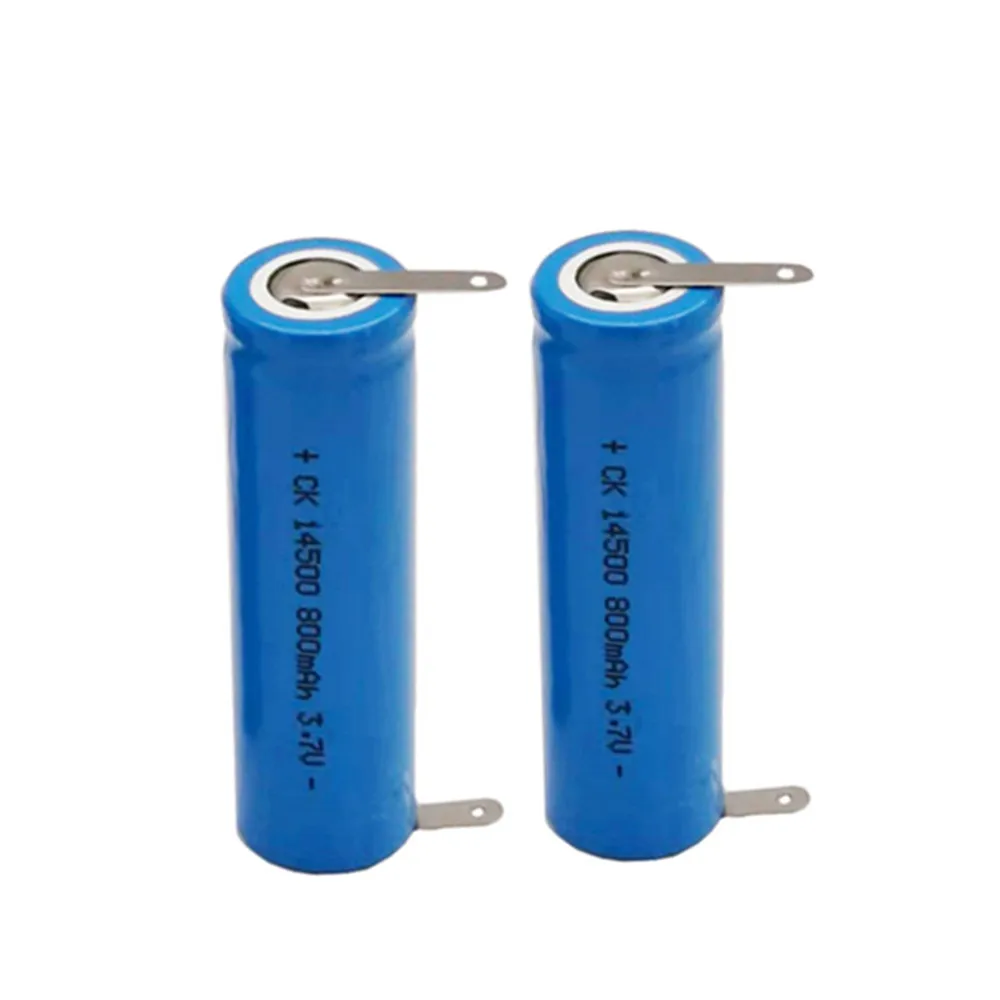 3.7 فولت 14500 800 مللي أمبير بطاريات قابلة للشحن بطارية AA مع علامات لحام لبراون أورال بي فيليبس فرشاة الأسنان الكهربائية ماكينة حلاقة #1