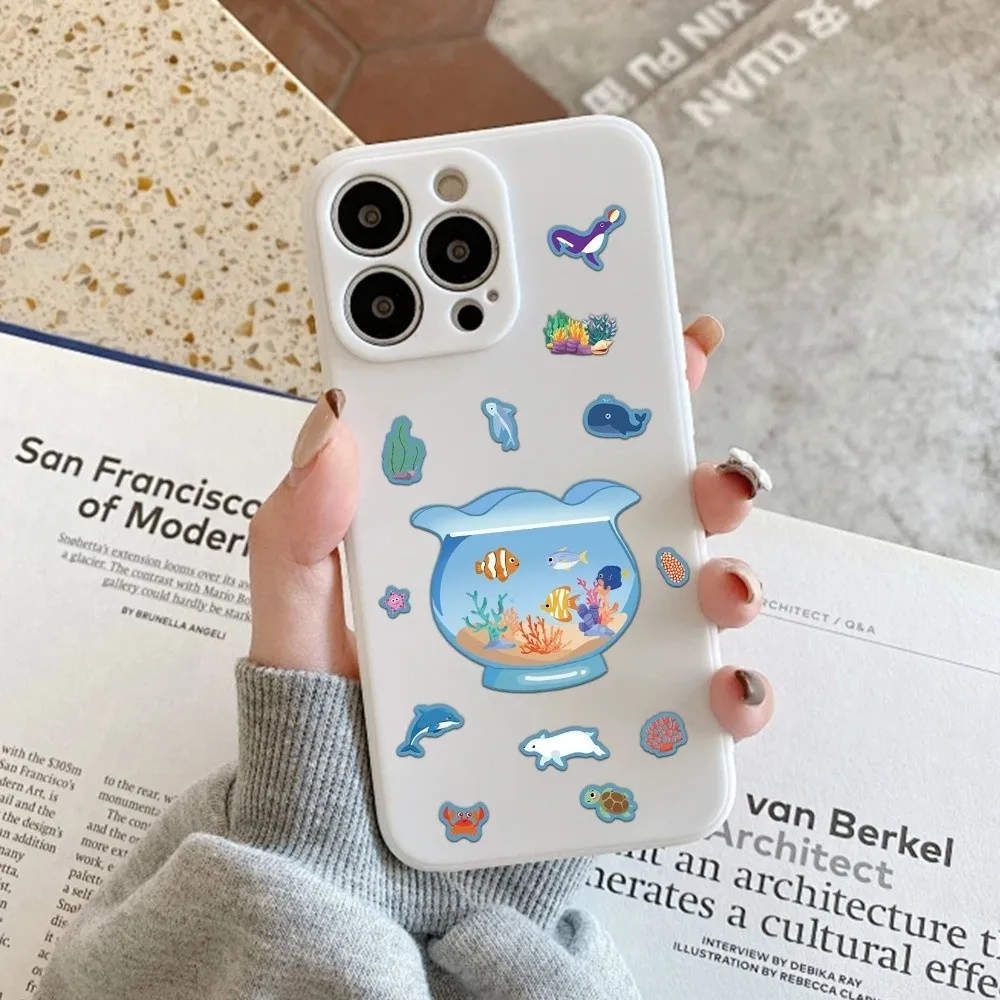 8개/세트 어항 퍼즐 스티커 수제 DIY 창의적 디자인 방수 스티커 창의적 장식 스티커