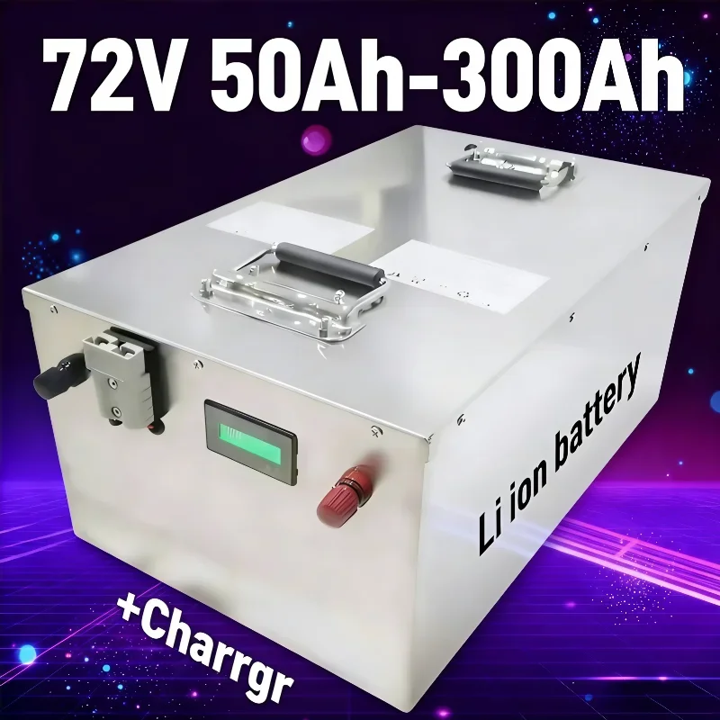 

72V Li-ion Battery 50Ah-300Ah High Capacity with Bluetooth BMS & Fast Charger - For 3KW 7KW 14KW Skateboard Sightseeing Car Elec