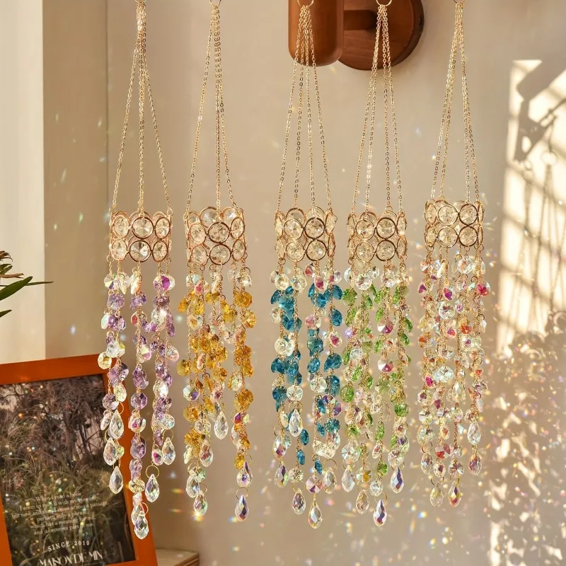 

Hanging Window Garden Crystal Sun Catcher Gold-Plated Glass Sun Catcher Decoration Light Catcher Party Crystals