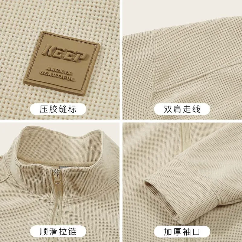 【Mirrordust】Sweater330Ke Knitted Stand Collar Coat Men's Japanese Style Mild Luxury Casual Sports Zipper Cardigan Jacket Sweater