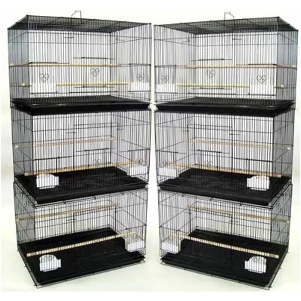 

Lot of 6 Breeding Bird Carrier Cage for Parakeet Canary Finch Loverbird (Black)