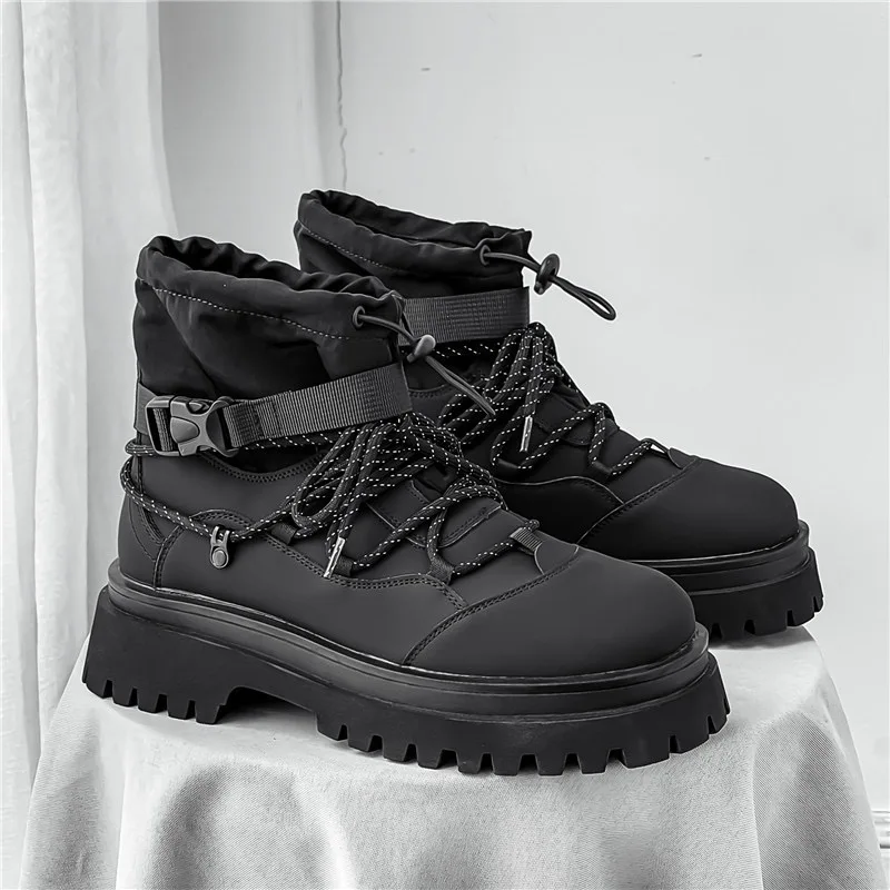 

2025New Men's Shoes Fashion High Top Casual Boots Outdoor Non-slip Hiking Boots for Men Designer Platform Boots Botas Masculinas