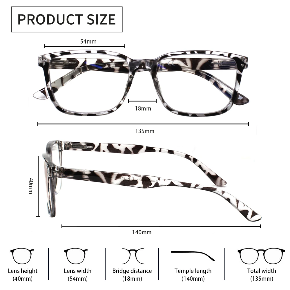 Henotin 5 Pack Reading Glasses Anti Blue Light Spring Hinge Men and Women Computer Eyeglasses Decorative Eyewear 0~400