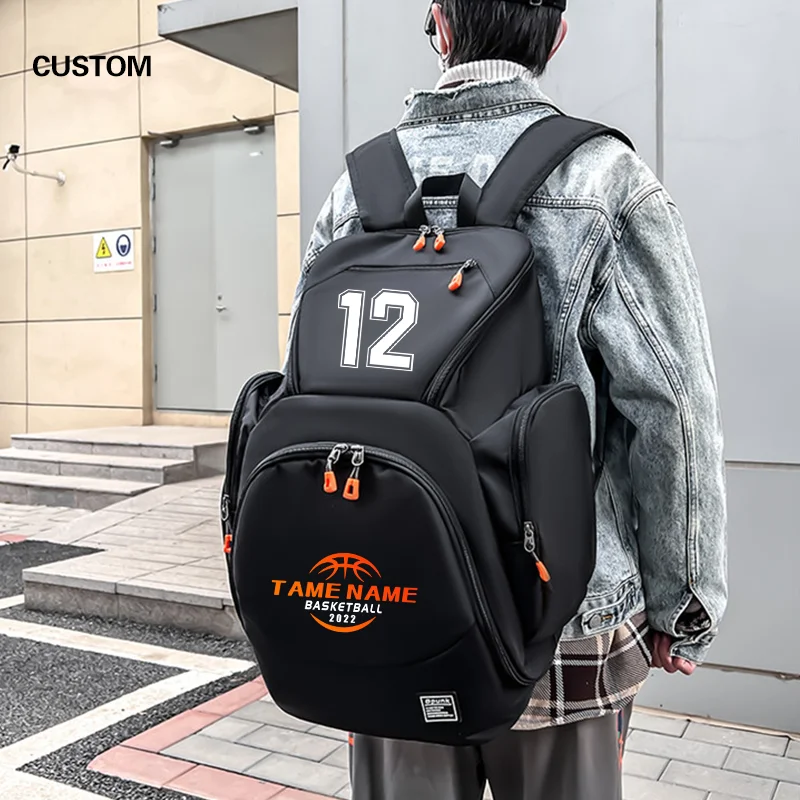 Basketball Backpack For Men print logo Football Storage Bag Training Backpack personalitity customization Sports bag DIY Number