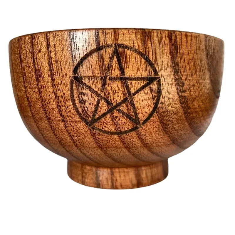 

Pentacle Altar Bowl Wood Pentagram Moon Bowls Tableware Divination Astrological Tool Witchcraft Prop Witch Supplies tableware