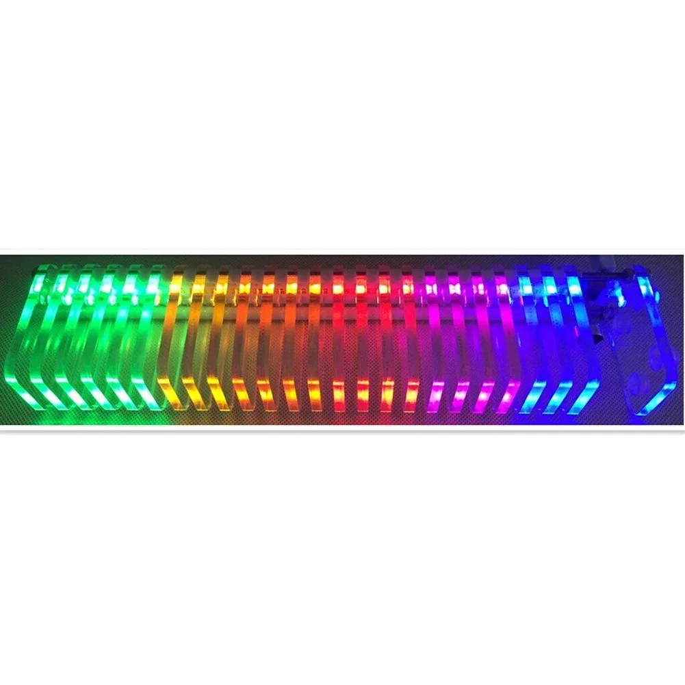 محلل مستوى الصوت مع محلل الصوت USB جهاز عرض الصوت LED VU Meter Kit تصميم 16 قطعة شاشة LED 6 ألوان #2