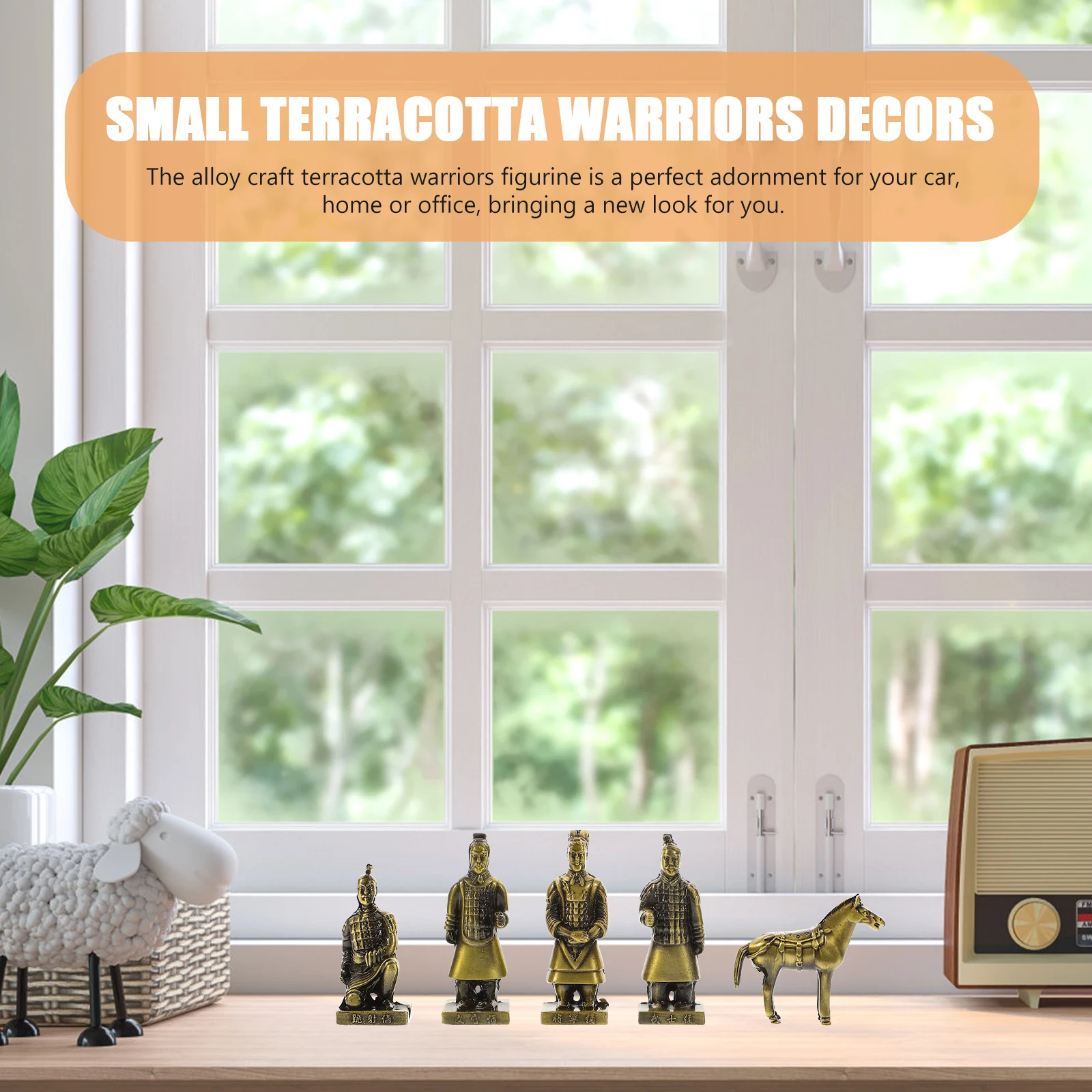 

Retro Decor Terracotta Warriors Horses Alloy Figurines Small Metal Craft Desktop nament Statue Vintage Statues Home