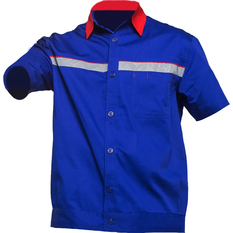 Gas Station Overalls Summer Suit Men's Thin Short-sleeved Gas Sinopec Group Anti-static Overalls