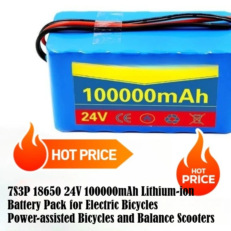 

7S3P 18650 24V 100000mAh Lithium-ion Battery Pack for Electric Bicycles Power-assisted Bicycles and Balance Scooters
