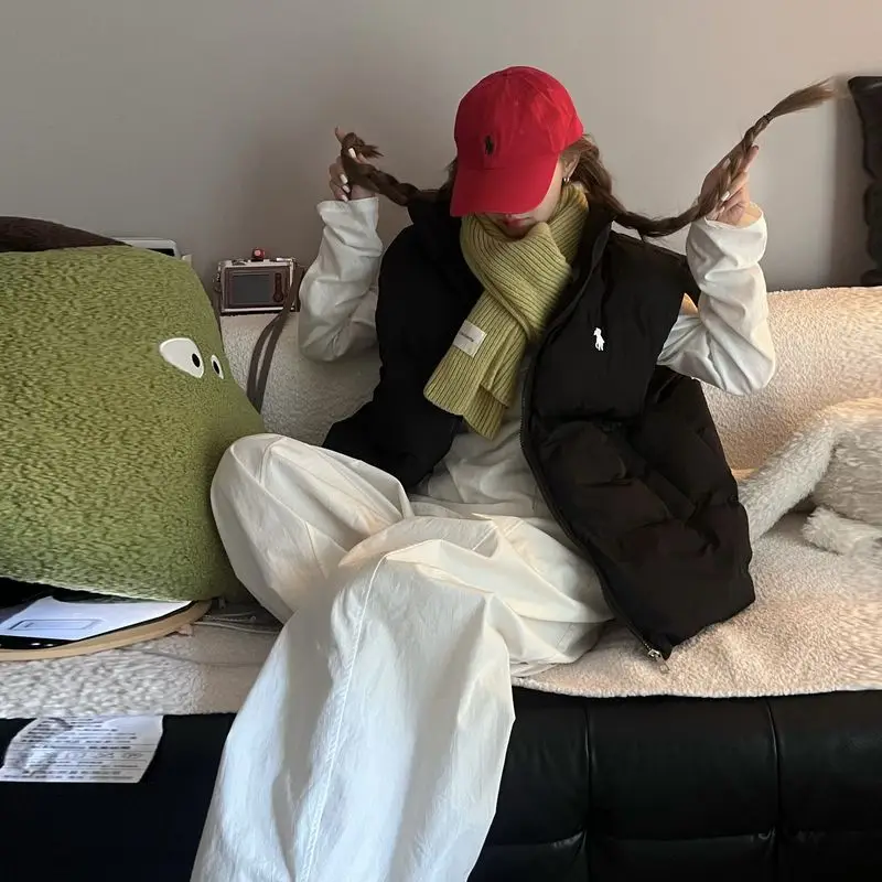 

Vests Waistcoats Thick Womens Y2K Black Winter Fleece Padded Loose Comfort Minimalist Style Warmth Anti-Freezing Modern Softy OL