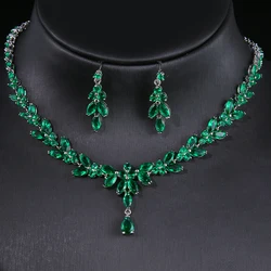 Emmaya Classic Exquisite Jewelry Sets For Women Wedding Party Accessories Cubic Zircon Stud Earrings & Necklace Gift Hot Sale