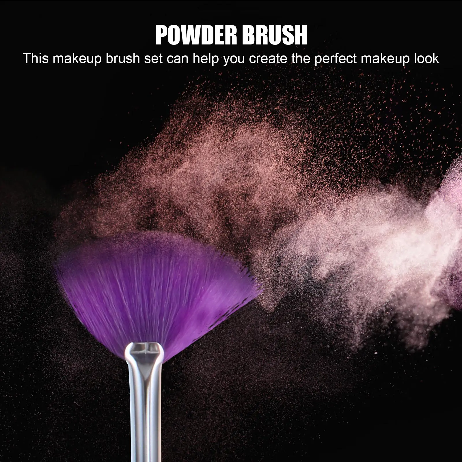 

16pcs White4Purple6Brown6 Makeup Brushes Wooden H Fan Shaped Loose Powder Blush Daily Professional Travel Cosmetics Tools