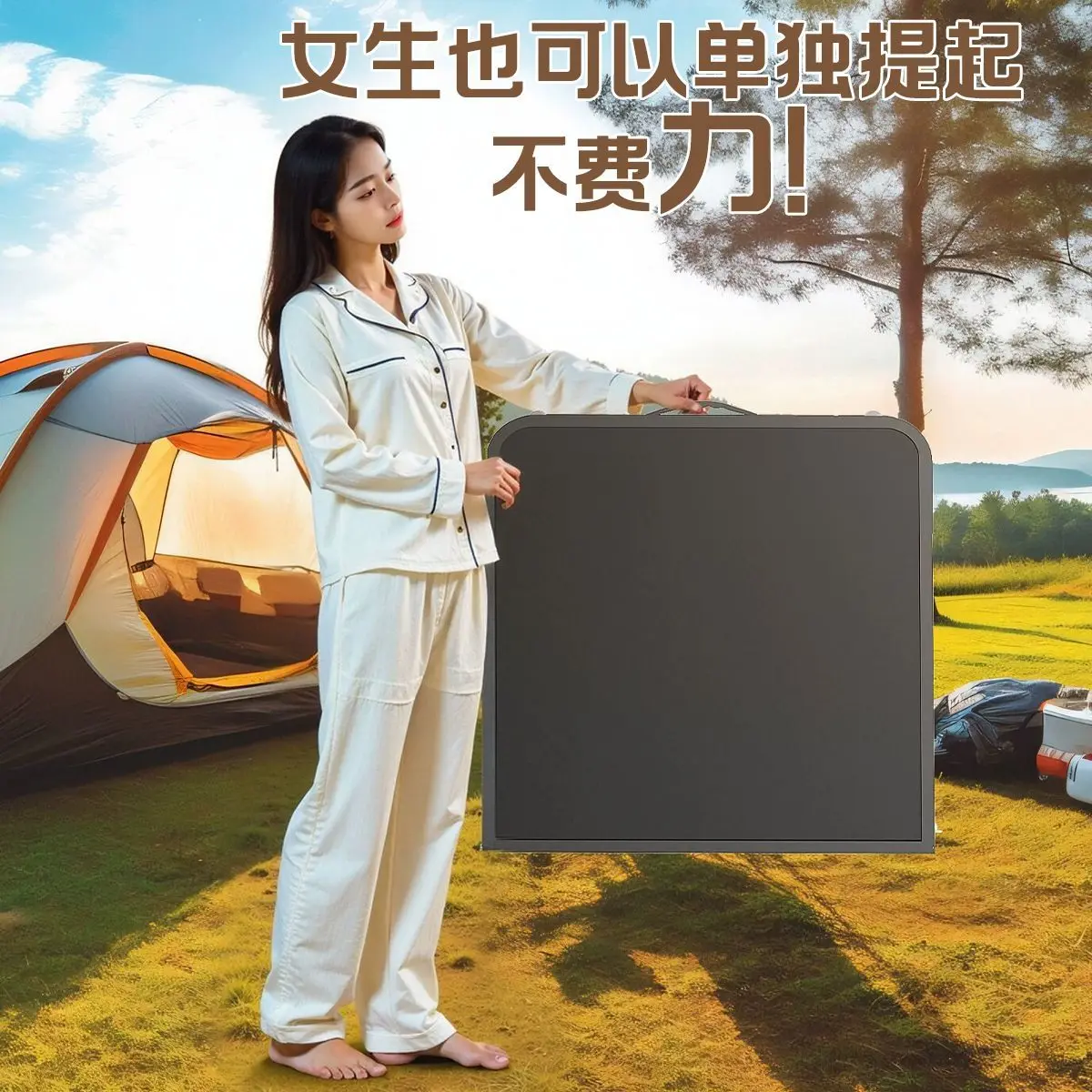 Outdoor Folding Table Household Folding Table and Chairs Simple Portable Stall Rectangular Strip Camping