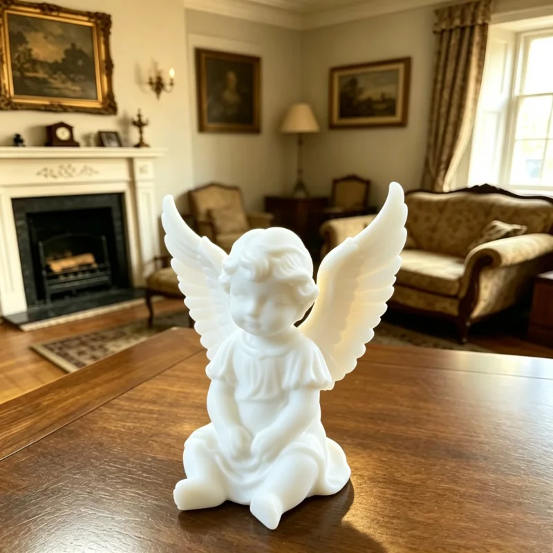 Cute Little Angel Statue Wings Cupid Figurine Miniature Cherub Ornament Desktop Living Room Home Table Top Bedroom Decor