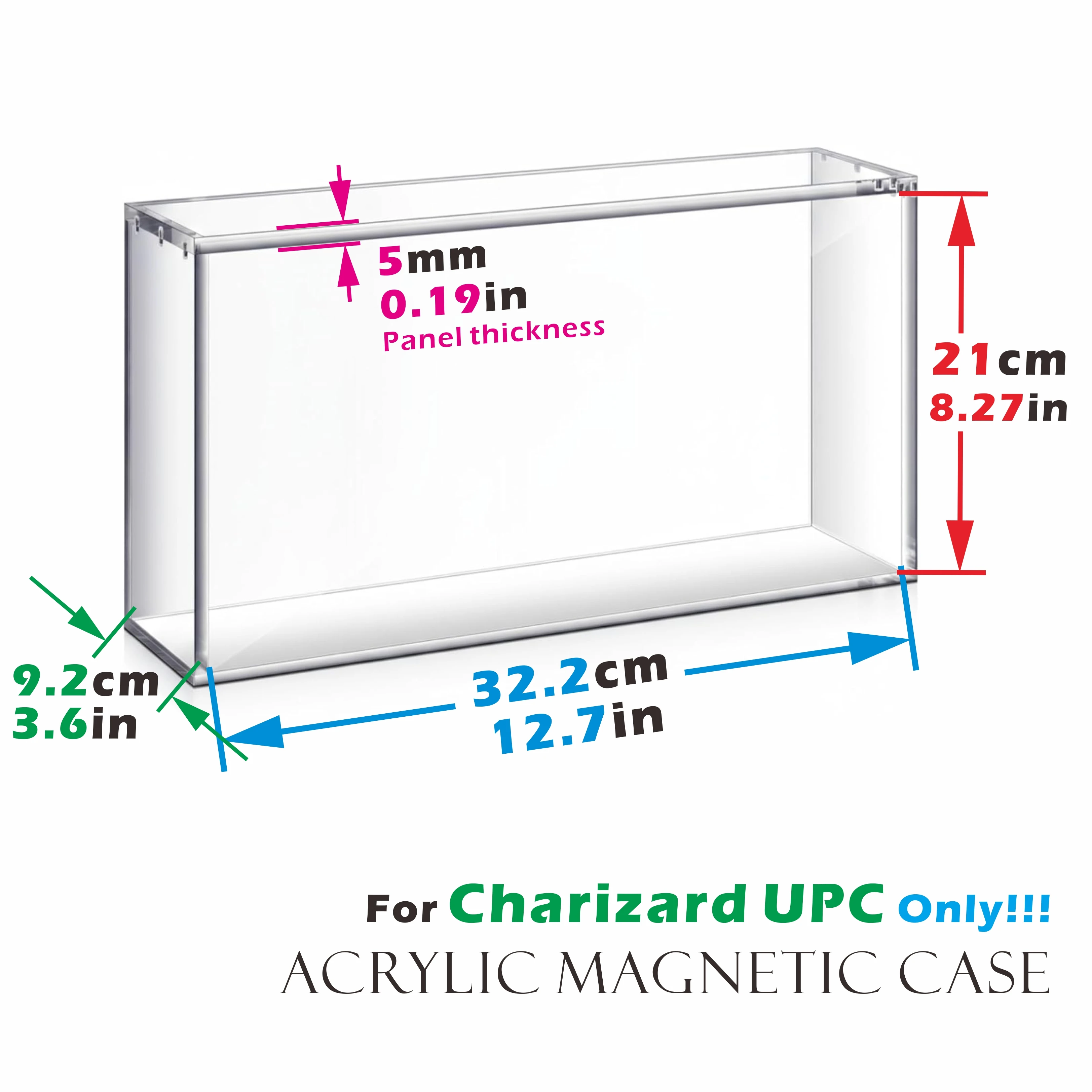 Acrylic Magnetic Display Case For PKMN Charizard Ultra Premium Collection UPC