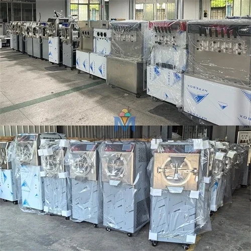Máquina de helado duro de 32 ~ 48L/H, máquina comercial profesional de helado con tubería de agua