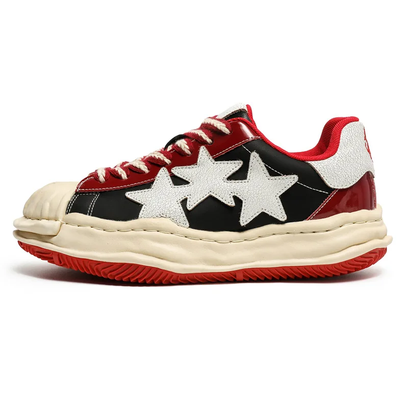 Women Shoes for Men Tennis Retro Y2K Star Dragon-Shaped Punk Skateboard Shoes Male Fashion Sneakers Couple Casual Platform Shoes