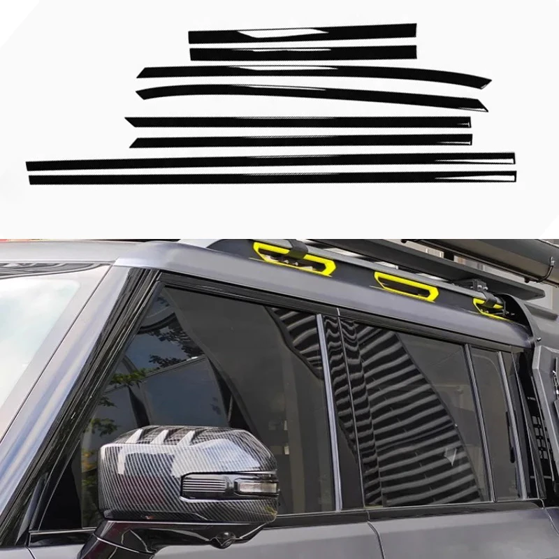 Car Side Window Wiper For Chery JETOUR Traveler 2023 Center Pillar Body Stickers Black Warrior Car Exterior Accessories