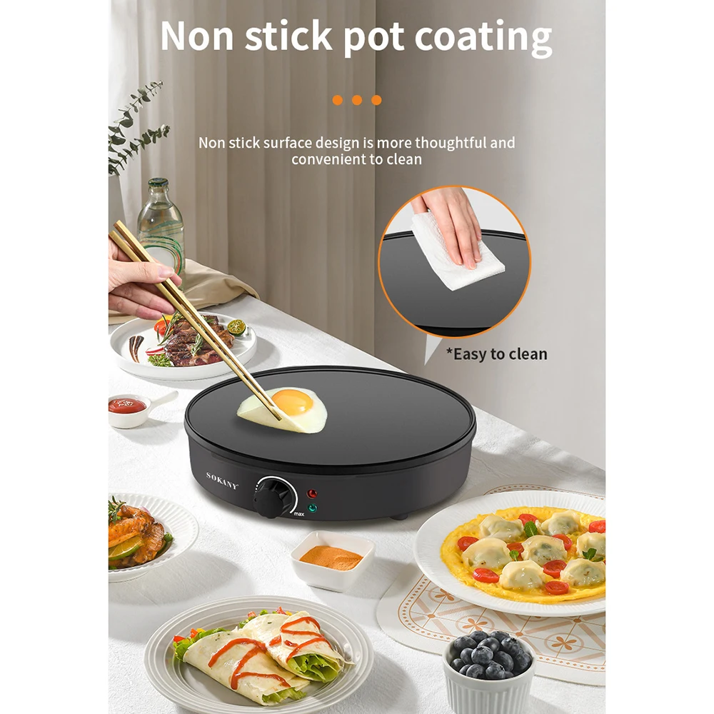 Home Bakery Pancake Hamburger Maker Egg Cake Maker Steak Nut Machine Non-stick Electric Crepe Pan