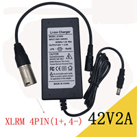 42v 2A charger Connector XLRM 4PIN(1+,4-) for 36v Li-ion lithium battery 10S 18650 battery pack