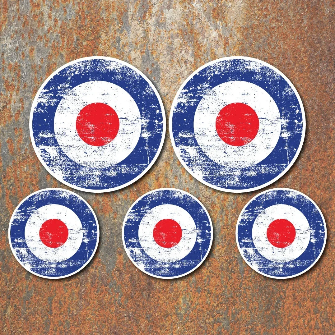 

For 1Set SCOOTER MOD RAF ROUNDEL AGED GRUNGE LOOK Laminated Sticker Set vespa Retro