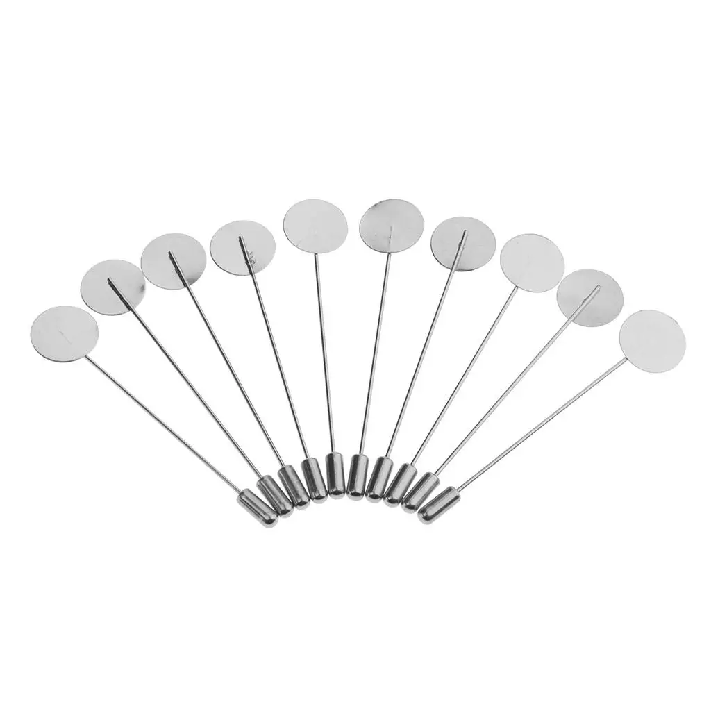 10Pcs Handmade DIY Lapel Pin Base Flower Boutonniere Stick Pin Mens Suit Making