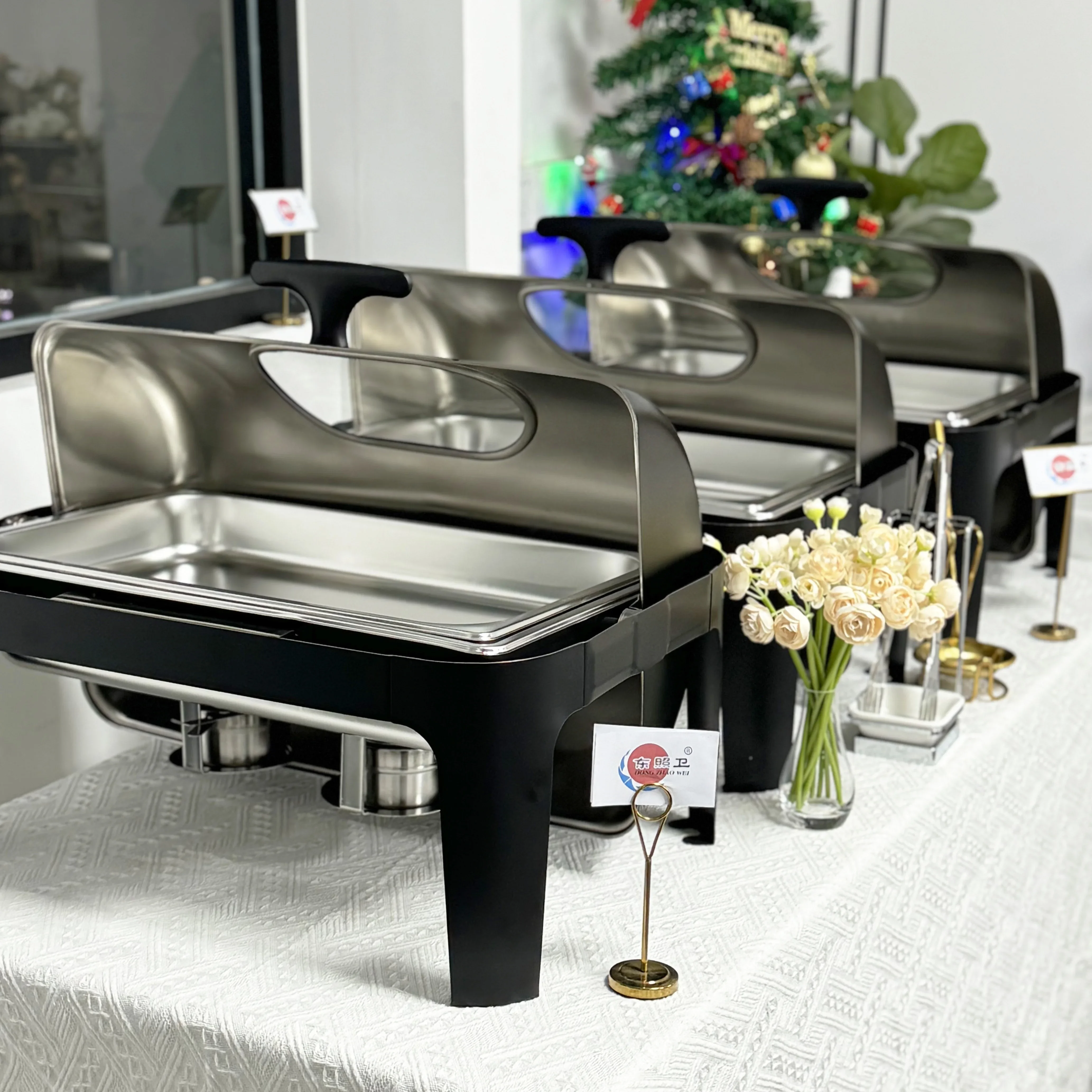 Premium Buffet Hot Hotel Stainless Steel Food Heater Black Food Heater Top Hot Pot Round/Rectangle