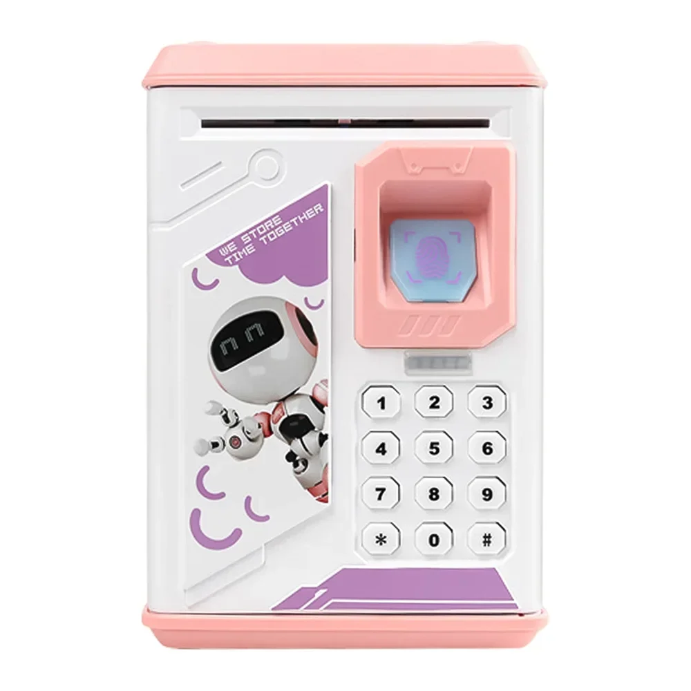 Fingerprint and Password Protection ATM Box infantil, caixa de dinheiro personalizada, perfeitamente projetada para um presente de aniversário exclusivo