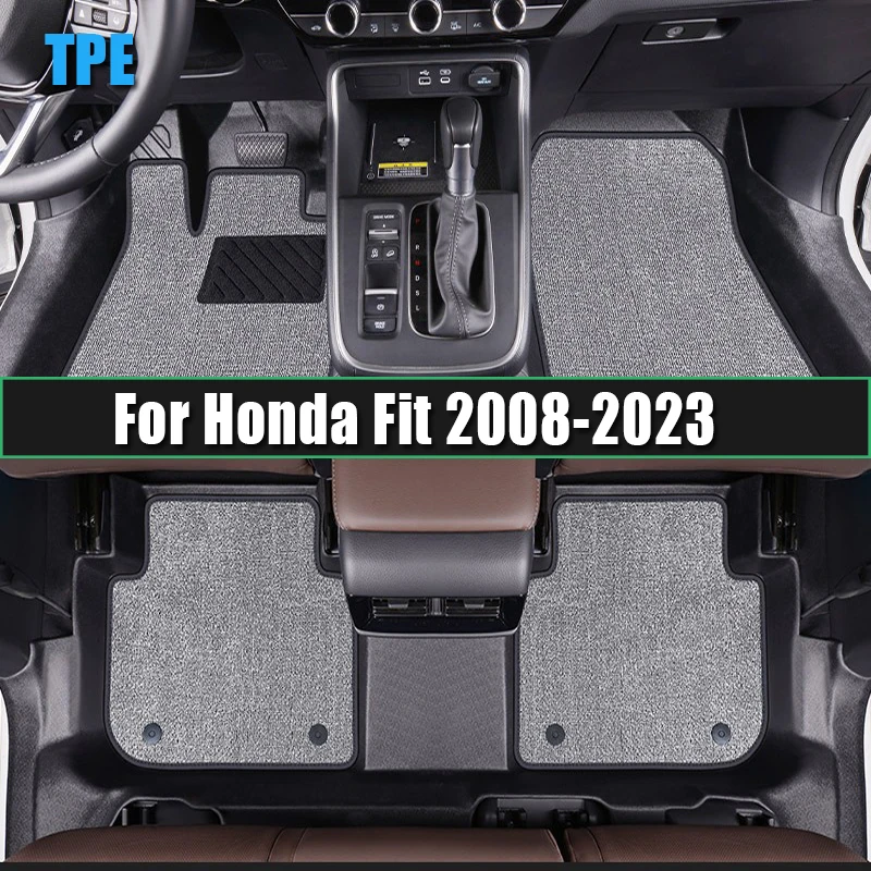 

Автомобильные коврики из ТПЭ для Honda Fit 2008-2013, 2014-2020, 2021-2023, износостойкие, для декора салона автомобиля, идеи стайлинга