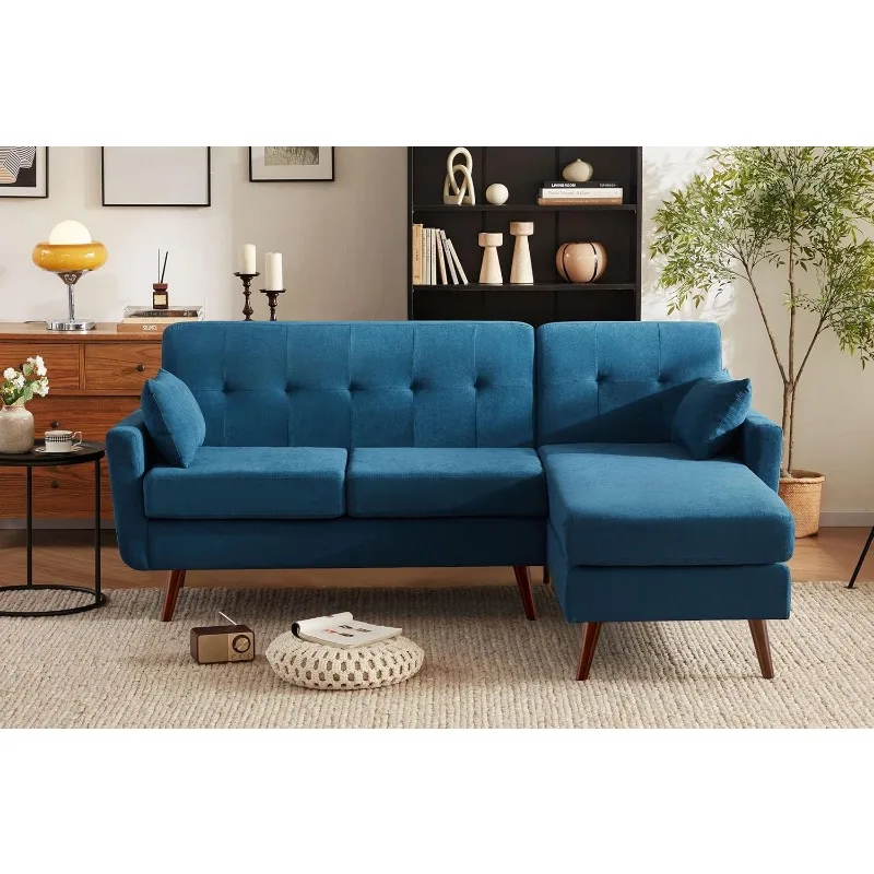 80”   Sectional Couches for Living Room, 3 Seat L Shaped Sofa with Removable Pillows, Mid Century Modern Sofa Couch with Chais