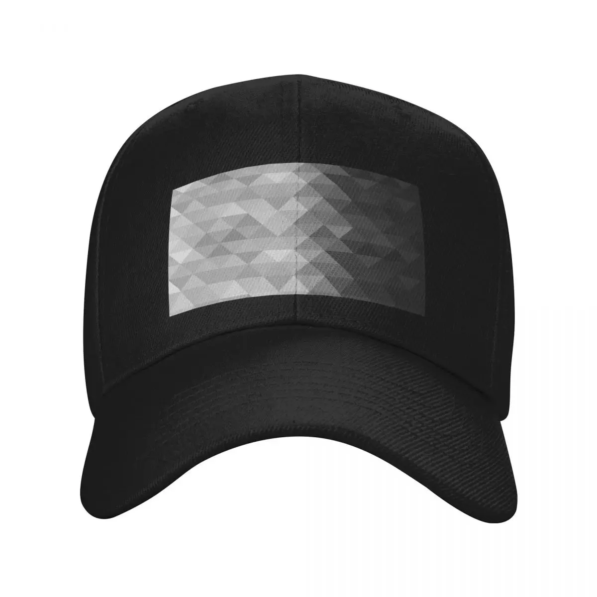 Grayscale triangle geometric squares pattern Baseball Cap Anime Hat Streetwear Men Caps Women's