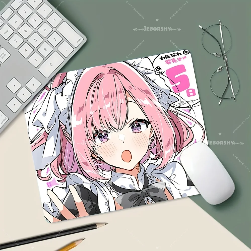 

Kawaii Pink Hair Maid Girl Mouse Pad, Anime Sketch Style, Perfect Gift for Fans