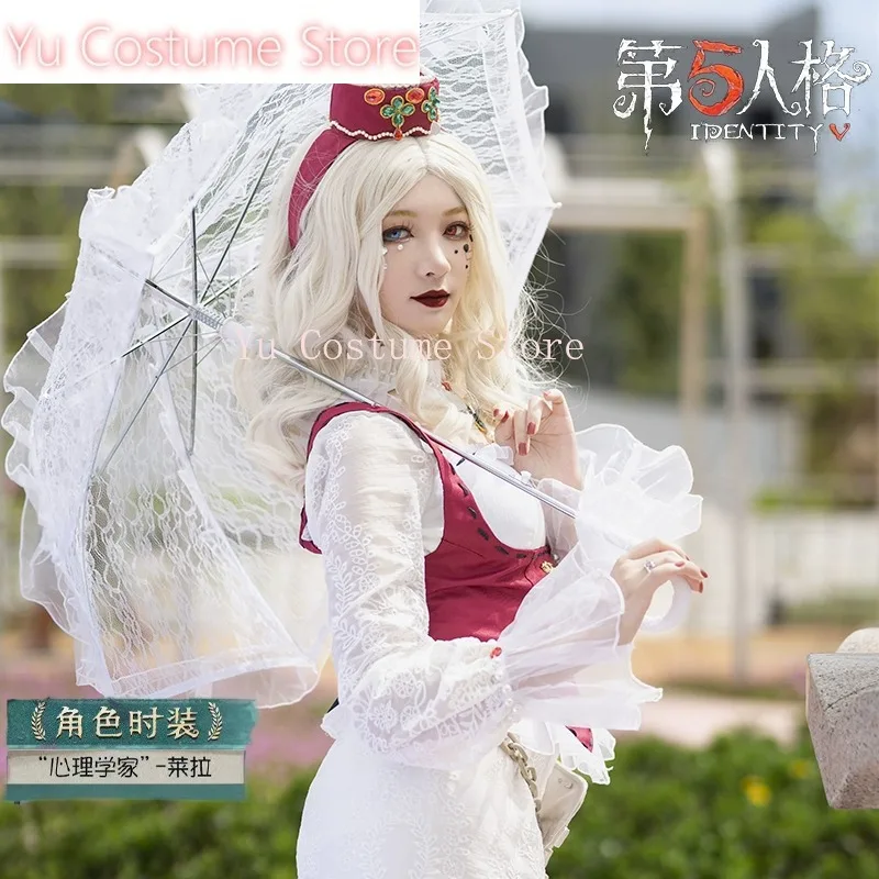 Yu CostumeIdentity V Cos White Day Psychologist Leila Patient Maginu Dress Cosplay Costume Cos Game Anime Party Uniform Hallowen