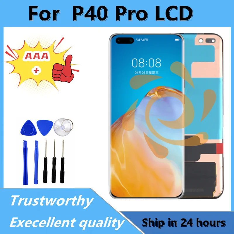 

100% Test For Huawei P40 Pro LCD Display Touch Screen With Frame 6.58" P40 Pro ELS-NX9 ELS-N04 LCD Screen Digitzer Panel Parts