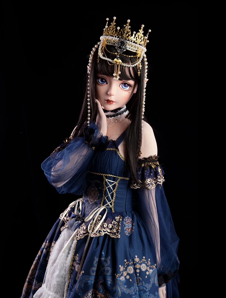 (Dollkii-A) Najwyższa jakość Ręcznie robiona Kobieta Dziewczyna Żywica Pół Głowa Cosplay Japoński Odgrywanie Ról BJD Kigurumi Maska Crossdresser Lalka Maska