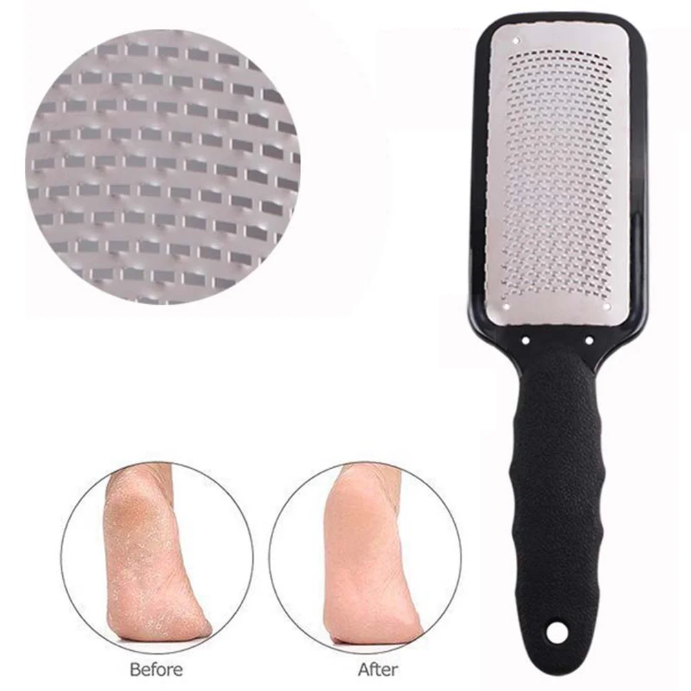 Dubbelzijdig roestvrijstalen voet eeltvijl Zwart pedicurehulpmiddel voor het verwijderen van dode huidcellen Eelt voetverzorging verwijderaar
