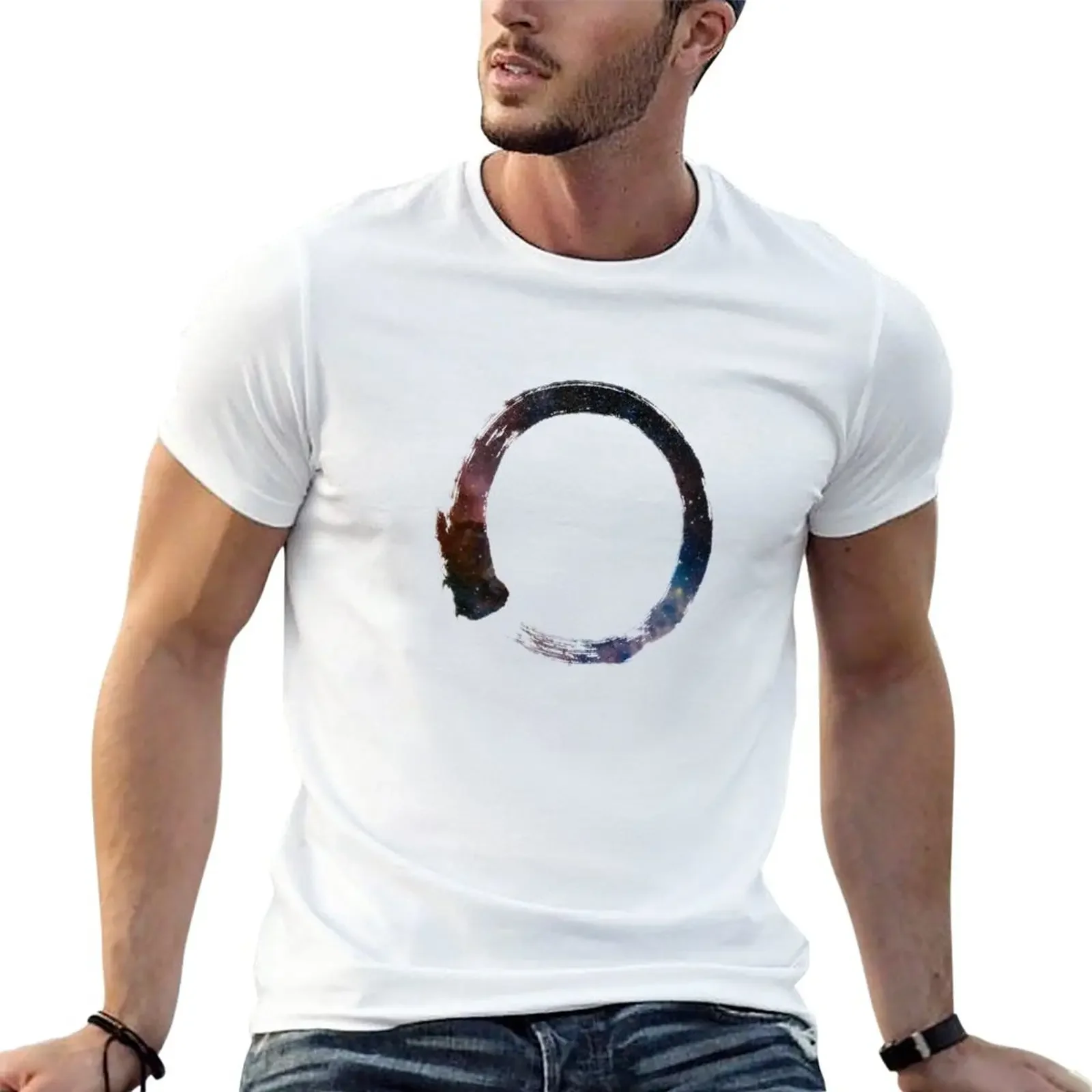 

Zen Buddhism Enso Galaxy Brush T-Shirt oversizeds sports fans black t shirts for men