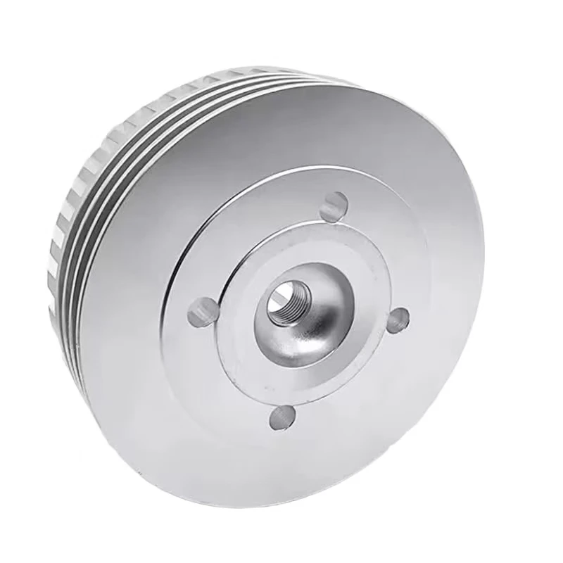 

OEM Mechanical Parts Aluminum Alloy Precision Machined Pulley with Threaded Holes